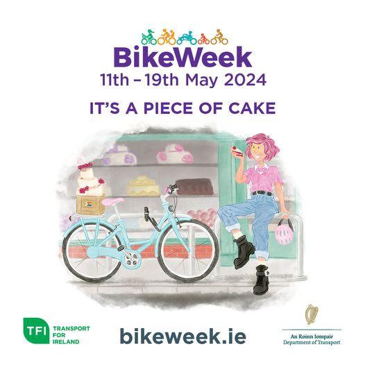 poster of girl and bike for bike week 2024 in Laois