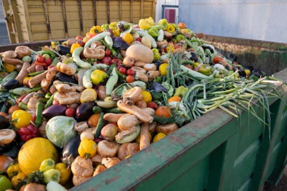 Image of vegetables in a bin