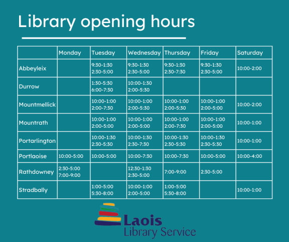 library branch opening hours times