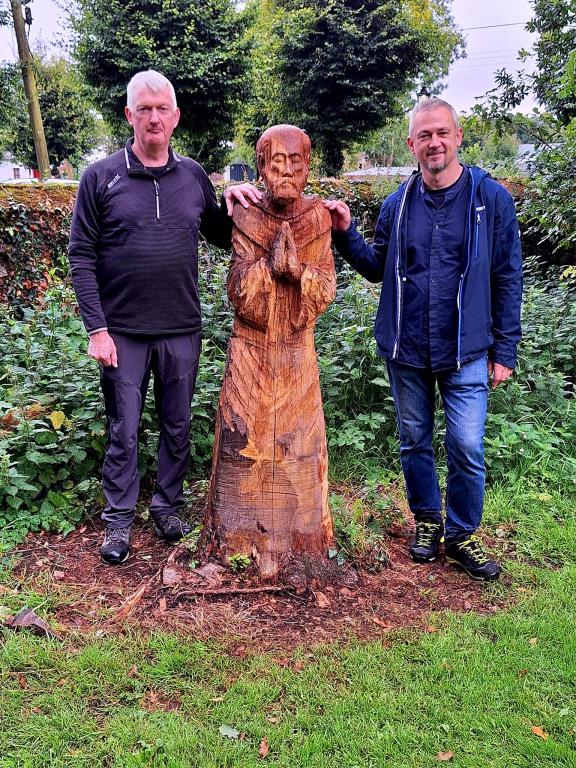 Timahoe Wood Carving of St. Mochua