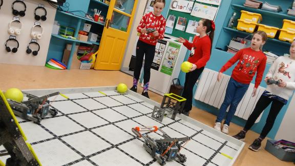 Robot programmers in Pike of Rushall National School