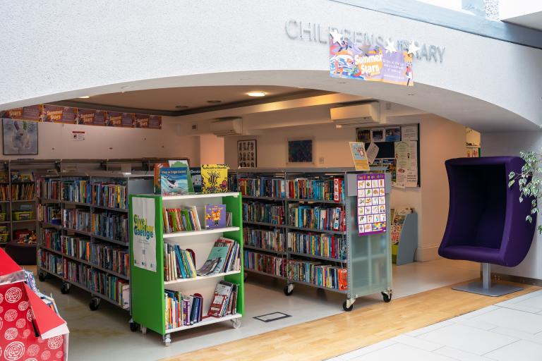 Library bookshelves