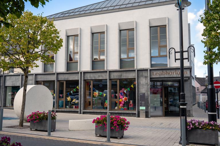 Portlaoise Library building from main street.