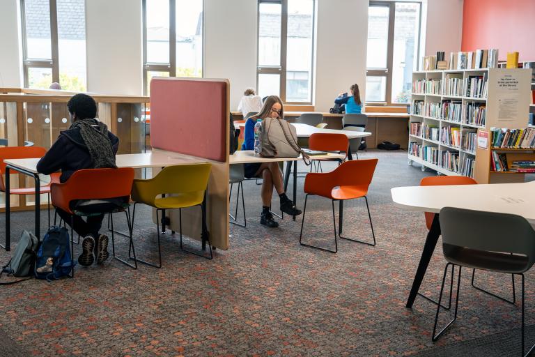 Students studying in the library