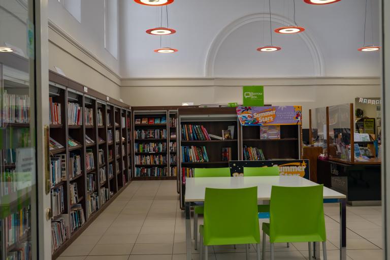 Library bookshelves