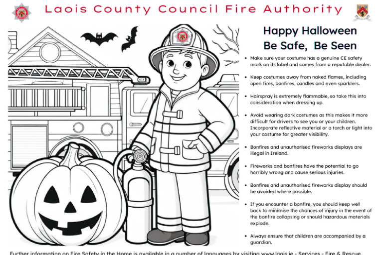 Fire Safety Colouring Sheet