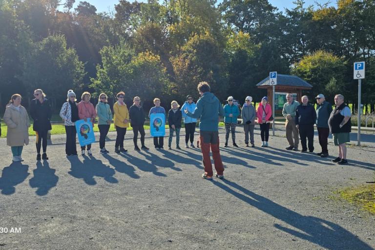 people preparing for their walk