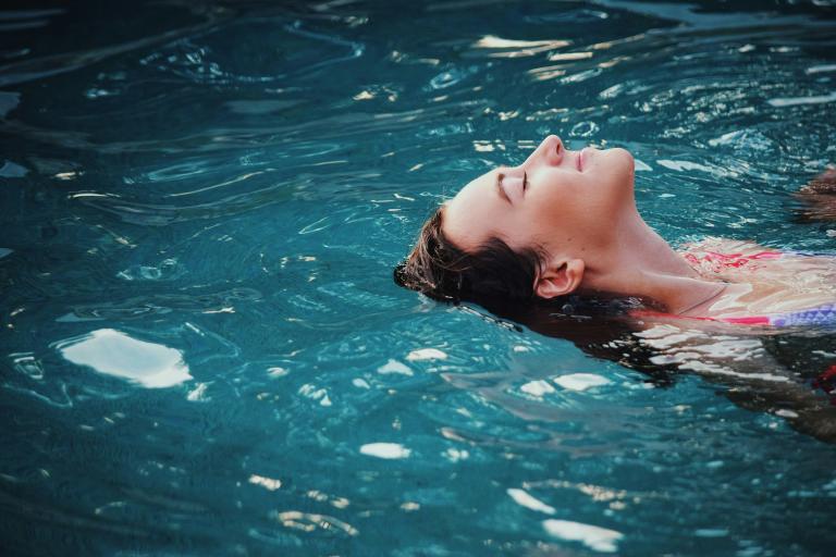 girl in the pool