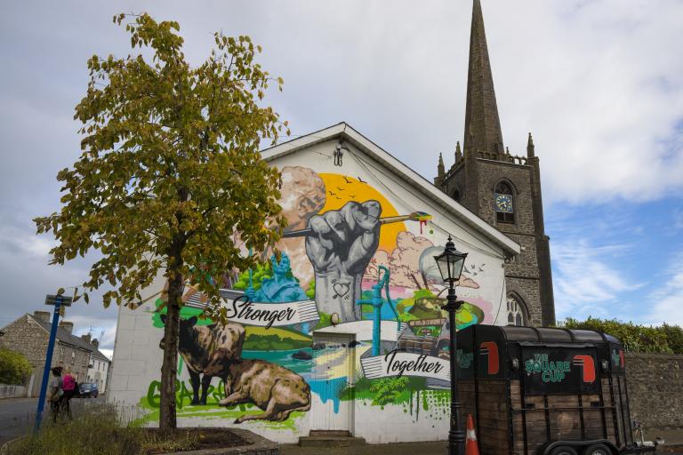 stronger together mural in the town of rathdowney 