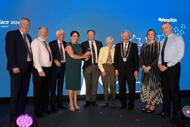 Photo of Abbeyleix Bog Project receiving Pride of Place Award