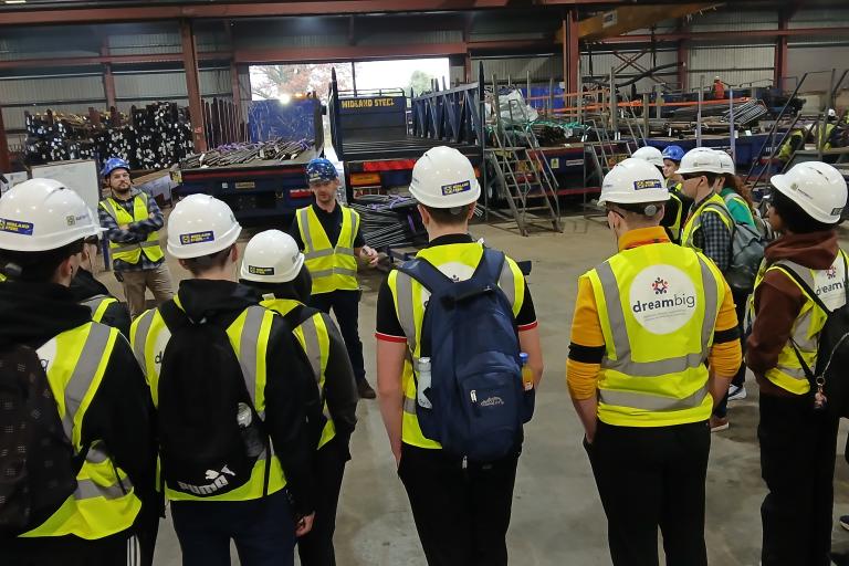 (DREAMBIG) At Midlands Steel. The students visited both sites in Mountmellick and Portlaoise