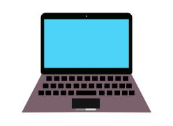 Cartoon image of laptop opened