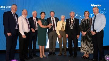 Photo of Abbeyleix Bog Project receiving Pride of Place Award