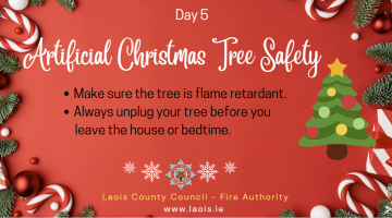 Artificial Christmas tree fire safety