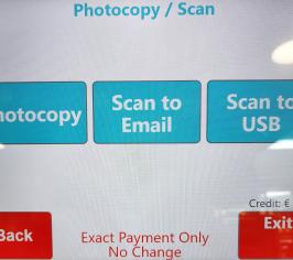 Photocopy/Scan Kiosk Screen