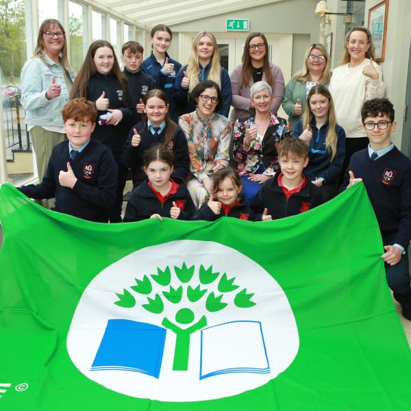 Laois attendees flying the flag at Green Schools 2024 award ceremony..