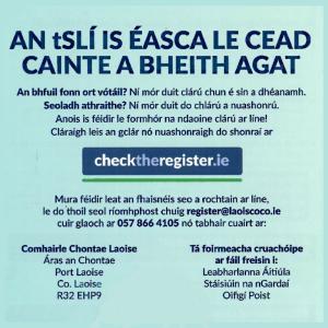 Photo Check the Register Gaeilge