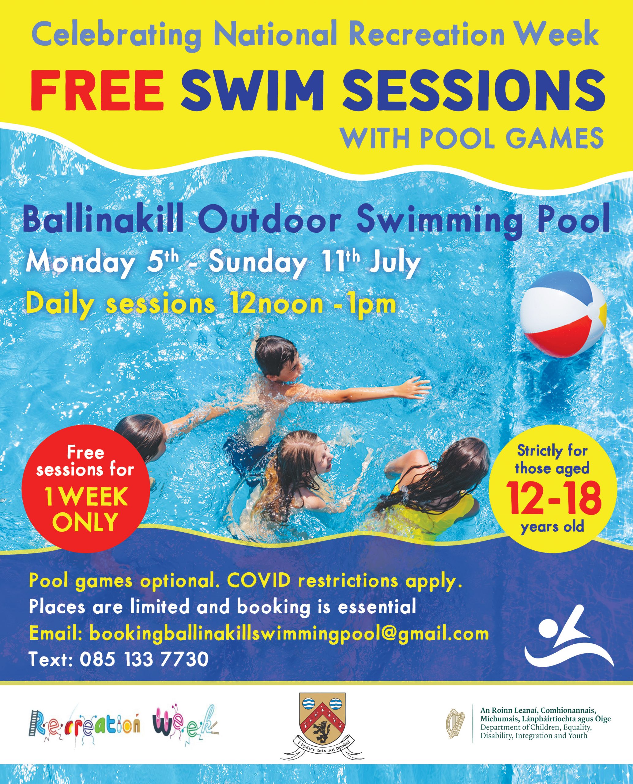 Free Swim Sessions  Ballinakill July 2021 FACEBOOK scaled
